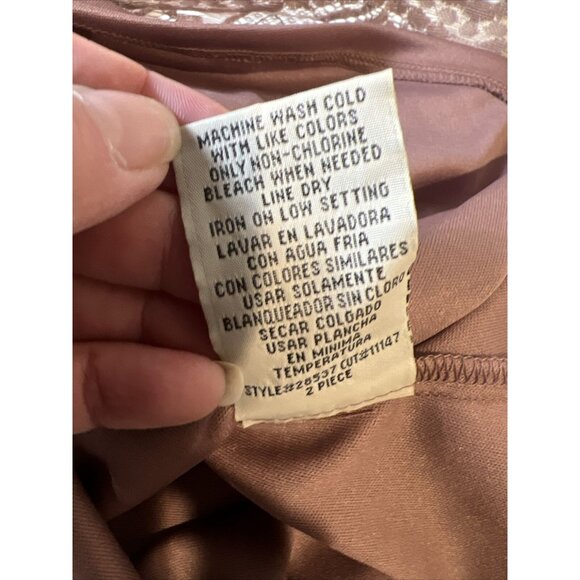 2 pc Maya Brooke Lace Top & Pants Set Dusty Rose Size 10 - Picture 8 of 16